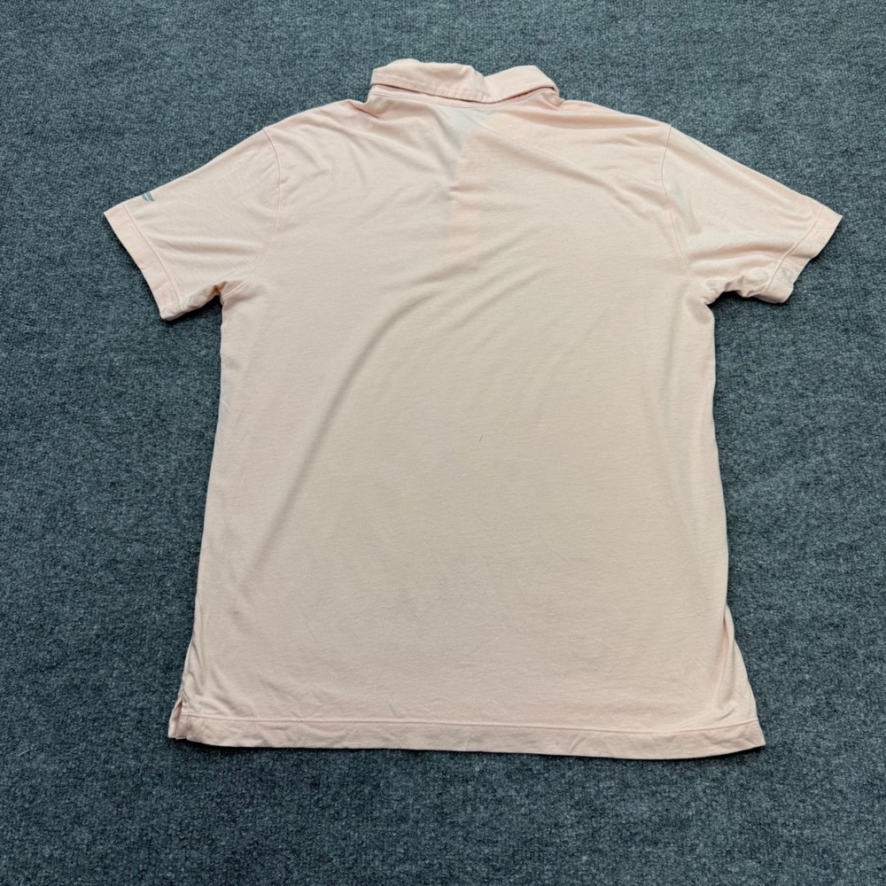 Fabletics Mens Short Sleeve Polo Shirt Peach Pink Cotton Modal Stretch Size M - Picture 4 of 8